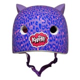 Kask dziecięcy RASKULLZ LEOPARD KITTY, wiek 8+ (54-58 cm), fioletowy (purple)