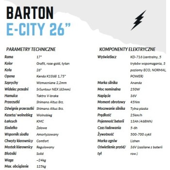 Rower elektryczny Barton E-city