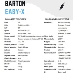 Rower elektryczny Barton Easy-X Biały 18` 48V15Ah (720Wh)